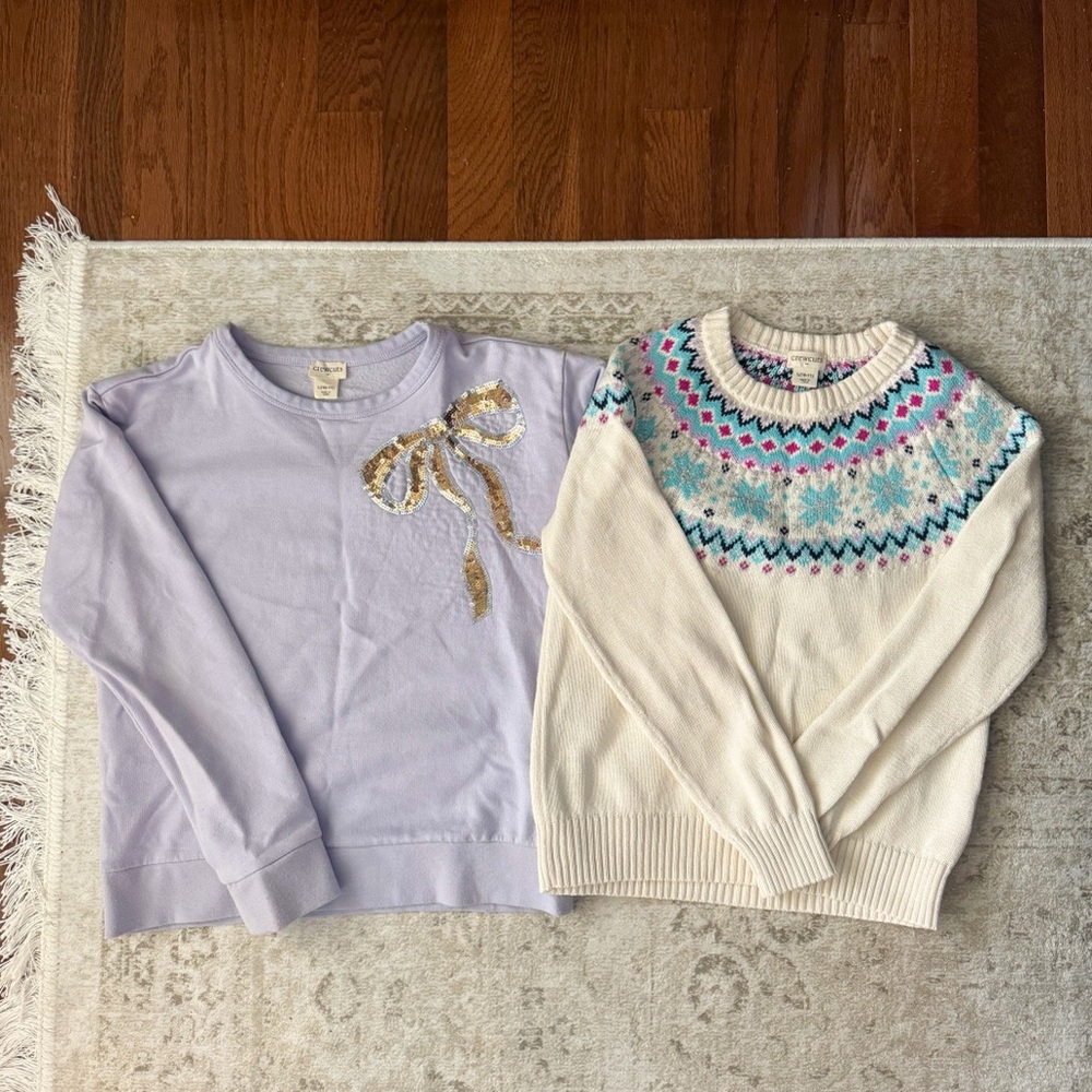 J. Crew Factory Lavender and Cream Winter Tops / Sweater Set
